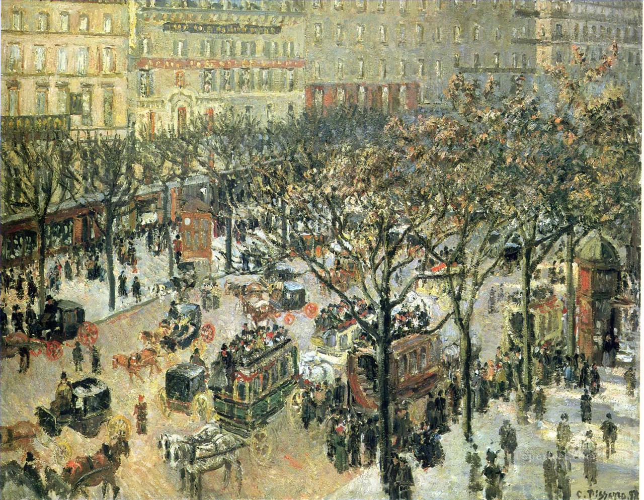 boulevard des italiens morning sunlight 1897 Camille Pissarro Parisian Oil Paintings